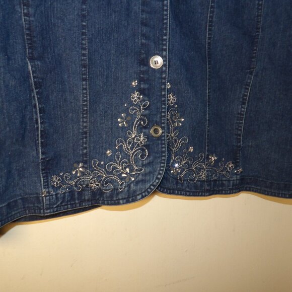 Alfred Dunner Embellished Jeans Jacket Sz 18W - Picture 3 of 6